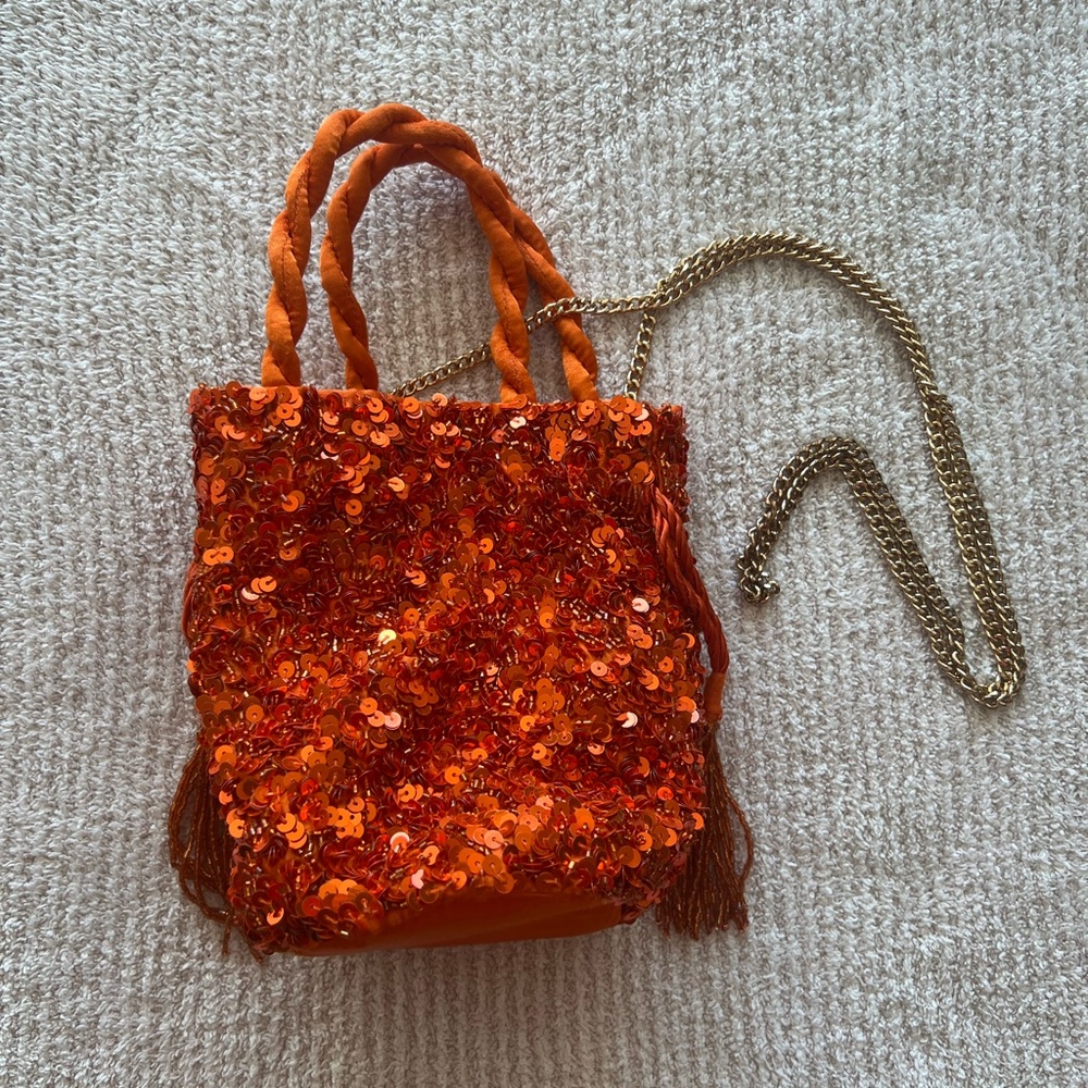 Zara Sequin Crossbody Clutch